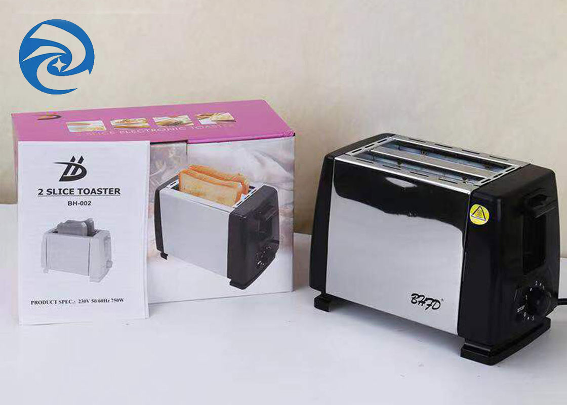 220V 750W محمصة الخبز 2 شريحة الفولاذ المقاوم للصدأ 6 سرعات